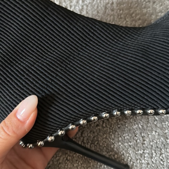 Alexander Wang Eri Studded Stretch Knit Sock Booties - Picture 5 of 7